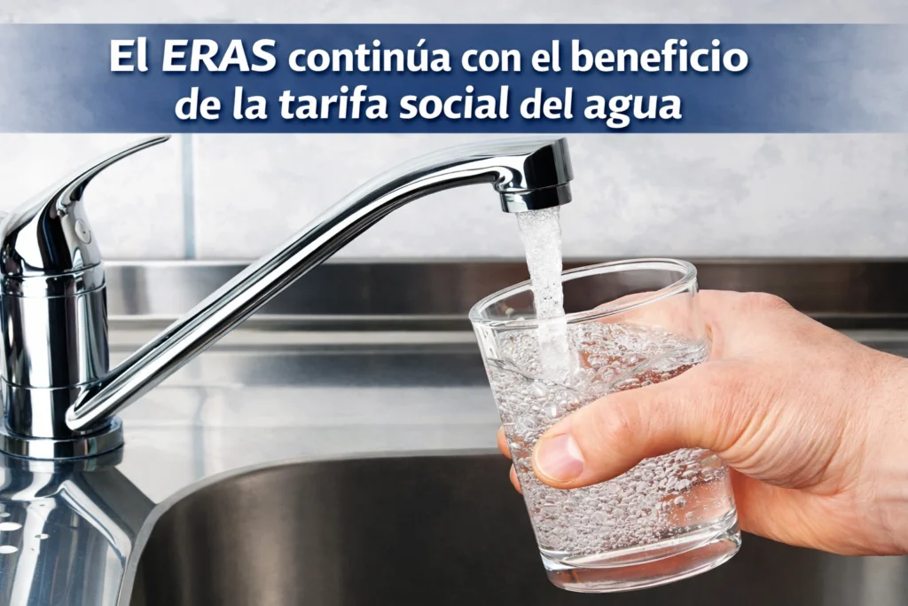 ERAS mantiene vigente la tarifa social del agua para hogares con dificultades económicas