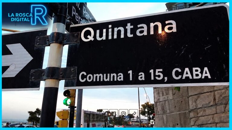 Cartel de calle con la leyenda 'Quintana' y 'Comuna 1 a 15, CABA'