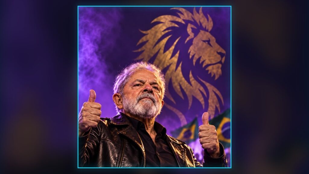 Ilustración de Lula con un león de fondo, nota sobre la elección brasileña y su impacto en Milei