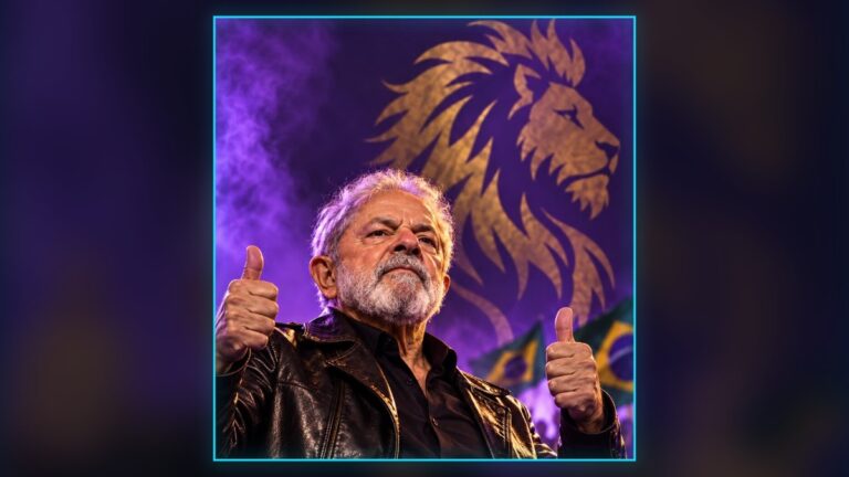 Ilustración de Lula con un león de fondo, nota sobre la elección brasileña y su impacto en Milei